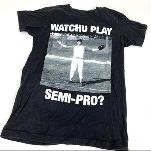 Men's Domingo beisbol BIGTYME Watchu Play Semi-Pro? T-shirt Small